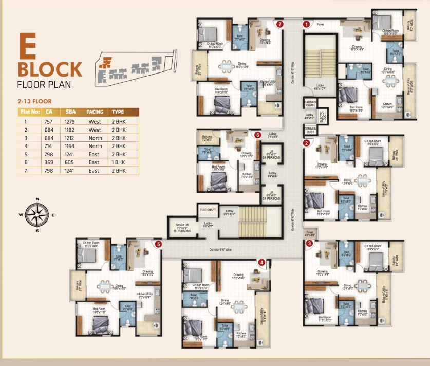 Block E - Private apartments that offer space and comfort in perfect balance.